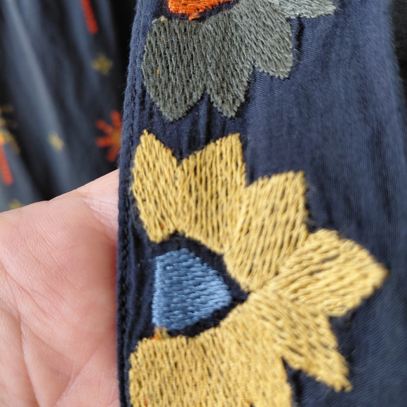 Farm Rio Embroidered Cutout / Strapless Ruffle Dress. - Picture 5 of 10